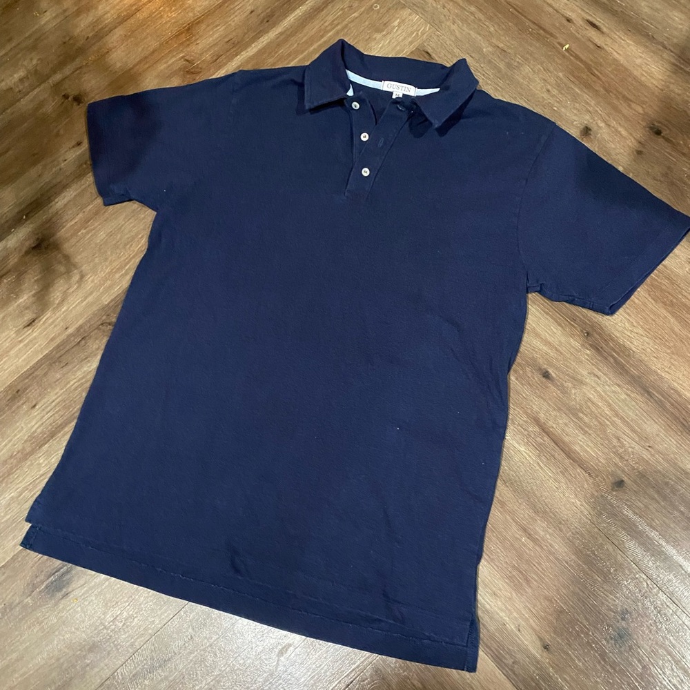Gustin Indigo Dye Heavyweight Jersey Polo - Dark Indigo